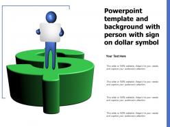 Powerpoint template and background with person with sign on dollar symbol
