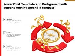 Powerpoint template and background with persons running around a compass