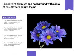 Powerpoint template and background with photo of blue flowers nature theme
