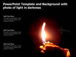 Powerpoint template and background with photo of light in darkness
