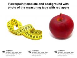 Powerpoint template and background with photo of the measuring tape with red apple