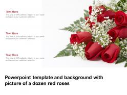 Powerpoint template and background with picture of a dozen red roses