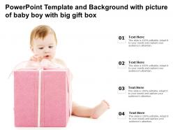 Powerpoint Template And Background With Picture Of Baby Boy With Big Gift Box