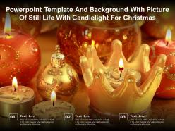 Powerpoint template and background with picture of still life with candlelight for christmas