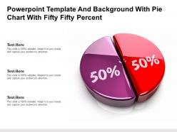 Powerpoint template and background with pie chart with fifty fifty percent