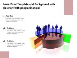 Powerpoint template and background with pie chart with people financial