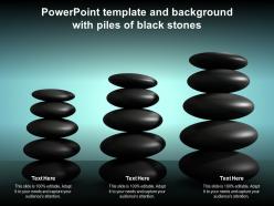 Powerpoint template and background with piles of black stones