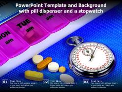 Powerpoint template and background with pill dispenser and a stopwatch