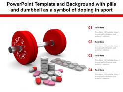 Powerpoint template and background with pills and dumbbell as a symbol of doping in sport