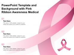 Powerpoint Template And Background With Pink Ribbon Awareness Medical
