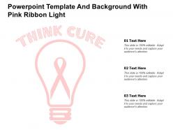 Powerpoint Template And Background With Pink Ribbon Light
