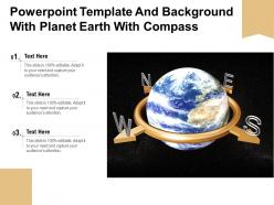 Powerpoint template and background with planet earth with compass