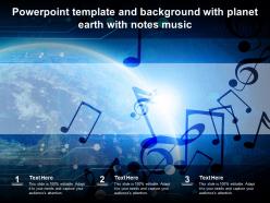 Powerpoint template and background with planet earth with notes music