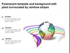 Powerpoint template and background with plant surrounded by rainbow stripes