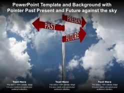 Powerpoint template and background with pointer past present and future against the sky