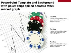 Powerpoint template and background with poker chips spilled across a stock market graph