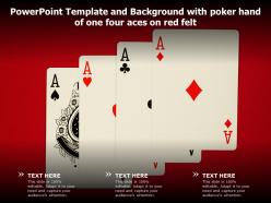 Powerpoint template and background with poker hand of one four aces on red felt