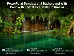 Powerpoint template and background with pond with crystal clear water in croatia