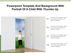 Powerpoint template and background with portrait of a child with thumbs up