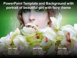 Powerpoint template and background with portrait of beautiful girl with fairy theme