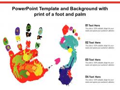 Powerpoint template and background with print of a foot and palm