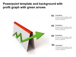 Powerpoint template and background with profit graph with green arrows