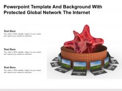 Powerpoint template and background with protected global network the internet