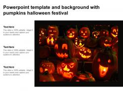 Powerpoint template and background with pumpkins halloween festival