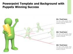 Powerpoint template and background with puppets winning success