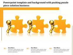Powerpoint template and background with pushing puzzle piece solution business