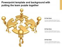 Powerpoint template and background with putting the team puzzle together