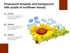 Powerpoint template and background with puzzle of sunflower beauty