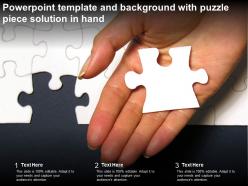 Powerpoint Template And Background With Puzzle Piece Solution In Hand