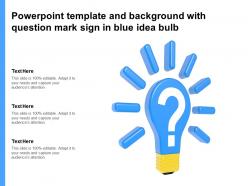 Powerpoint template and background with question mark sign in blue idea bulb