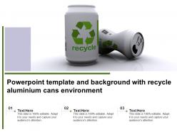 Powerpoint template and background with recycle aluminium cans environment