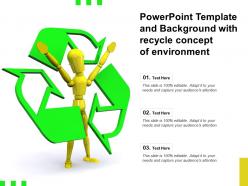 Powerpoint template and background with recycle concept of environment