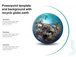 Powerpoint template and background with recycle globe earth