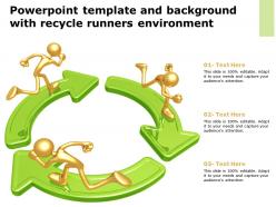 Powerpoint template and background with recycle runners environment
