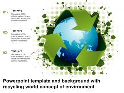 Powerpoint template and background with recycling world concept of environment