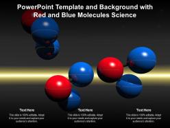 Powerpoint template and background with red and blue molecules science
