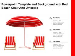 Powerpoint template and background with red beach chair and umbrella
