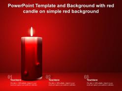 Powerpoint template and background with red candle on simple red background
