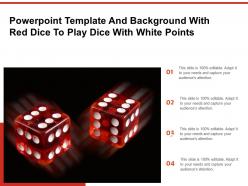 Powerpoint template and background with red dice to play dice with white points