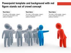 Powerpoint template and background with red figure stands out of crowd concept
