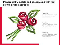 Powerpoint template and background with red glowing roses abstract