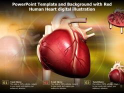 Powerpoint template and background with red human heart digital illustration