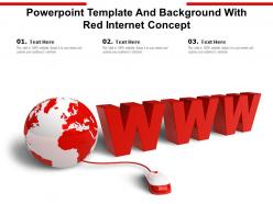 Powerpoint template and background with red internet concept