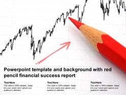 Powerpoint template and background with red pencil financial success report