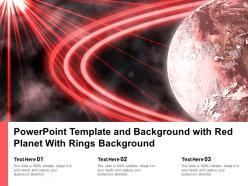 Powerpoint template and background with red planet with rings background