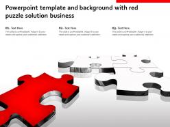 Powerpoint template and background with red puzzle solution business